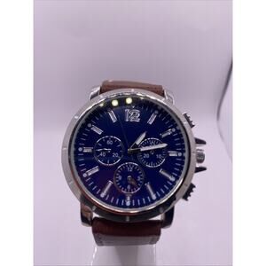 George Mens Professional simulated leather watch for men New Battery